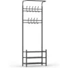O'DADDY® Kapstok Staand - Schoenenrek - 18 Haken - 66x30x190cm - Zwart 1 O'DADDY® Kapstok Staand - Schoenenrek - 18 Haken - 66x30x190cm - Zwart -Huishoudelijke Artikelen Winkel 1000012486