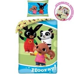 Bing Bunny Dekbedovertrek Hooray - Eenpersoons - 140 X 200 Cm - Katoen -Huishoudelijke Artikelen Winkel 1000025570 0103
