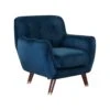 Beliani Fauteuil BODO - Blauw Fluweel -Huishoudelijke Artikelen Winkel 1000027769