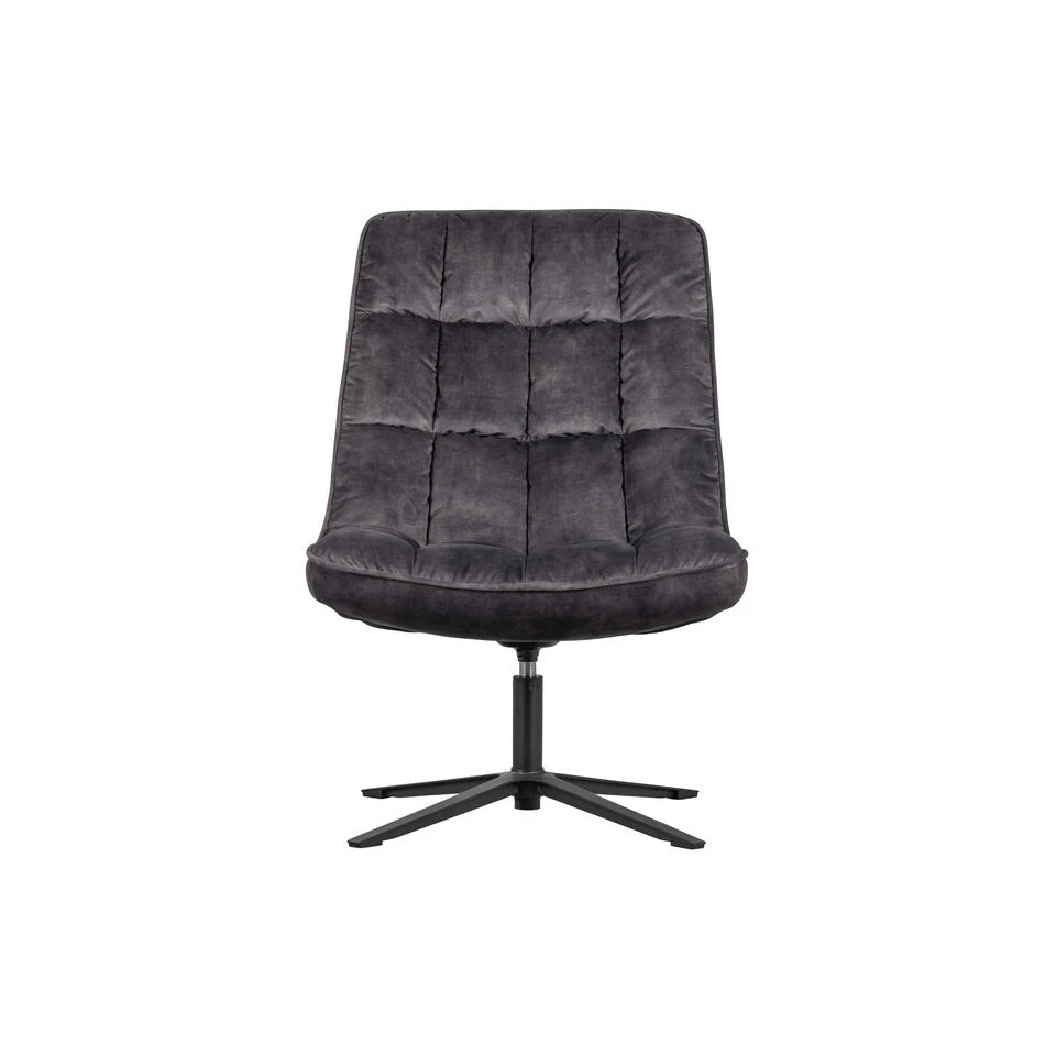 WOOOD Job Draaifauteuil - Velvet - Antraciet - 101x70x85 6 WOOOD Job Draaifauteuil - Velvet - Antraciet - 101x70x85 - Afbeelding 4