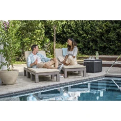 Allibert Daytona Deluxe Ligbed - 65x195x25,5 Cm -Cappuccino -Huishoudelijke Artikelen Winkel 1000031148 0102