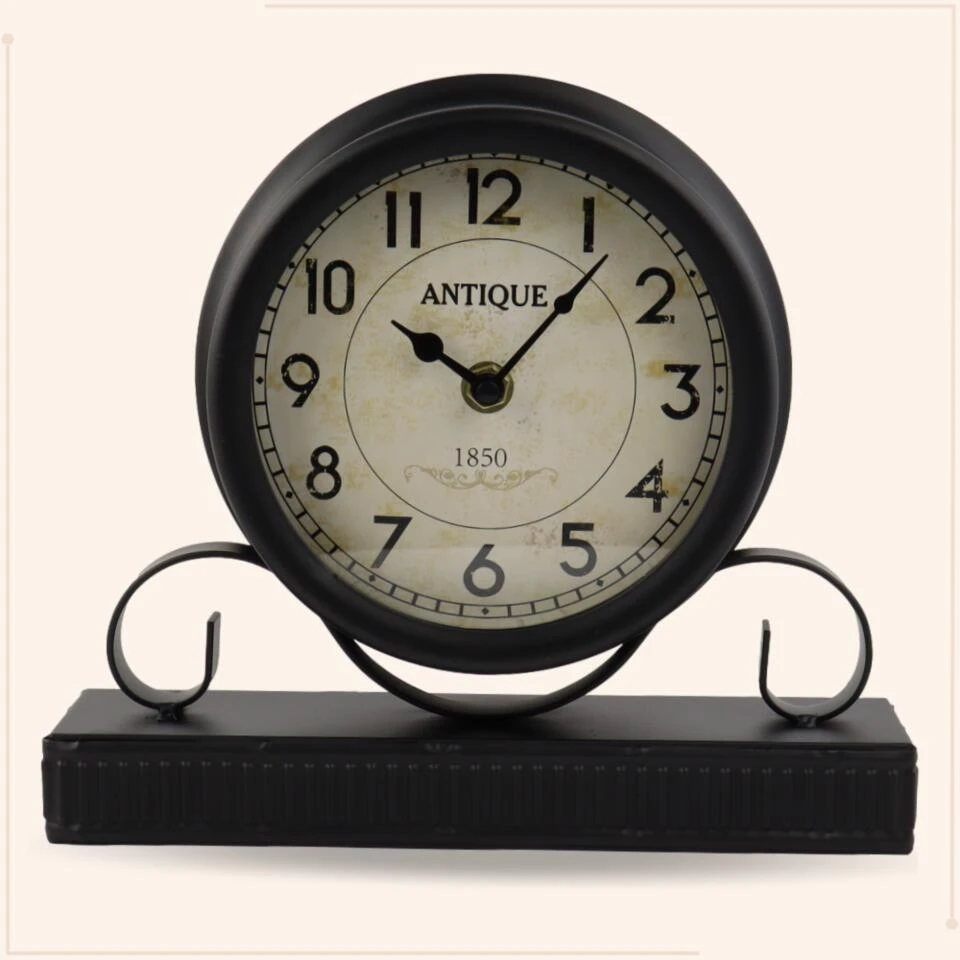 MISOU Klassieke Tafelklok Zwart 23 Cm 1x AA Batterij Niet Meegeleverd 4 MISOU Klassieke Tafelklok Zwart 23 Cm 1x AA Batterij Niet Meegeleverd - Afbeelding 2