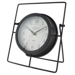 MISOU Klassieke Tafelklok Zwart 23 Cm 1x AA Batterij Niet Meegeleverd