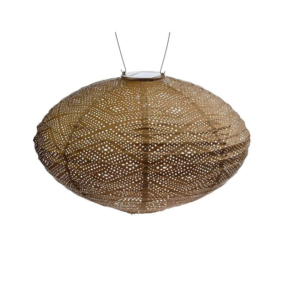 Lumiz Solar Buitenlampion Ikat Oval - Solar Tuinverlichting - 40 Cm - Goud 4 Lumiz Solar Buitenlampion Ikat Oval - Solar Tuinverlichting - 40 Cm - Goud - Afbeelding 2