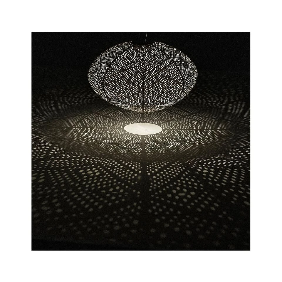 Lumiz Solar Buitenlampion Ikat Oval - Solar Tuinverlichting - 40 Cm - Goud 5 Lumiz Solar Buitenlampion Ikat Oval - Solar Tuinverlichting - 40 Cm - Goud - Afbeelding 3
