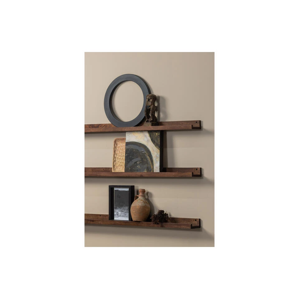 WOOOD Fotolijstplank Studio - Mangohout - Walnoot - 5x120x10 4 WOOOD Fotolijstplank Studio - Mangohout - Walnoot - 5x120x10 - Afbeelding 2