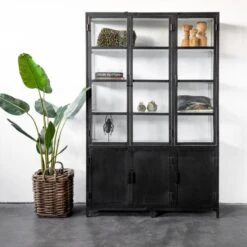 Giga Meubel Vitrinekast Zwart/Wit - Metaal - 150x50x230cm - Kast Lott 8 Giga Meubel Vitrinekast Zwart/Wit - Metaal - 150x50x230cm - Kast Lott -Huishoudelijke Artikelen Winkel 1000054110 0102