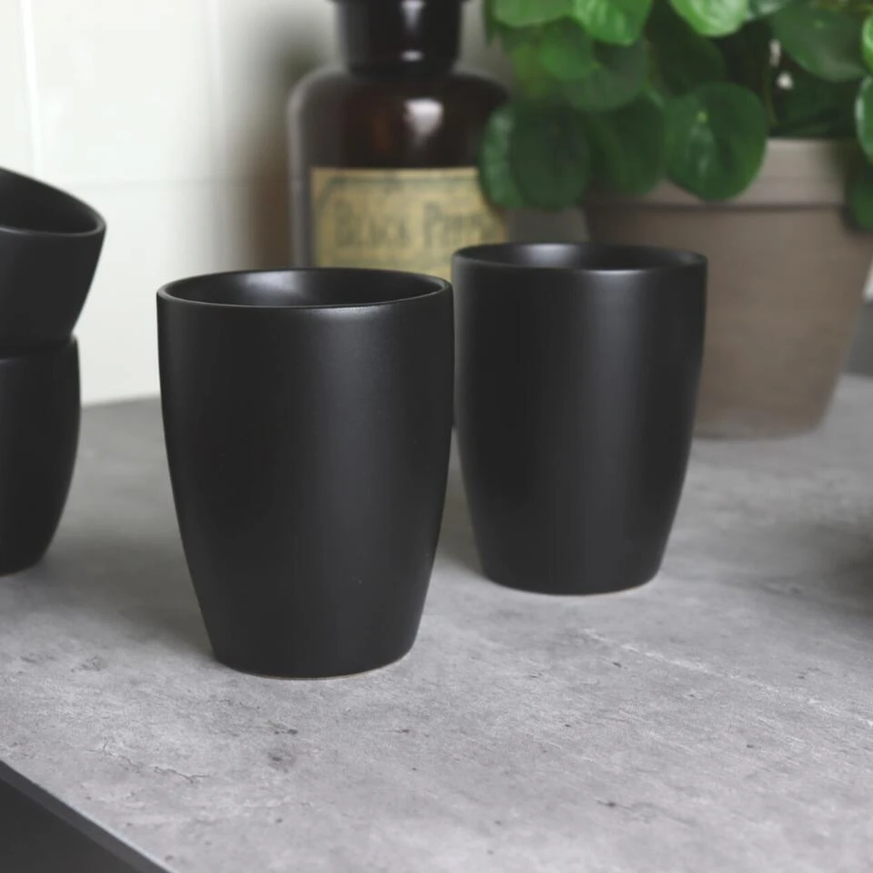 OTIX Koffiekopjes Set Van 6 Zwart Mat 340ml 5 OTIX Koffiekopjes Set Van 6 Zwart Mat 340ml - Afbeelding 3