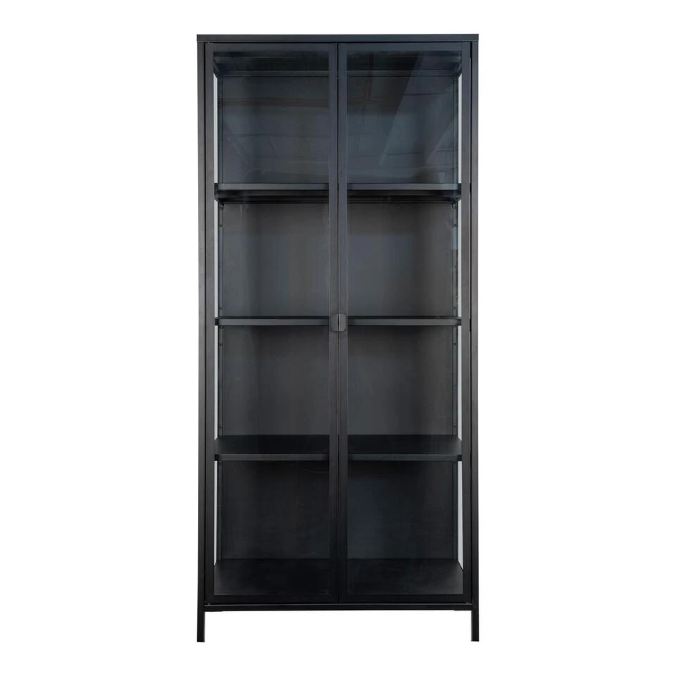 Giga Meubel Vitrinekast Metaal Zwart - 35x80x175cm - Kast Brisbane 3 Giga Meubel Vitrinekast Metaal Zwart - 35x80x175cm - Kast Brisbane