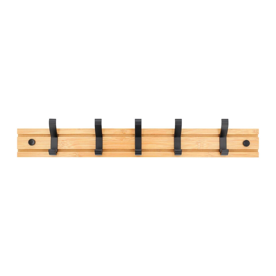 QUVIO Kapstok Bamboo Verschuifbare Haken Hout 6 QUVIO Kapstok Bamboo Verschuifbare Haken Hout - Afbeelding 4