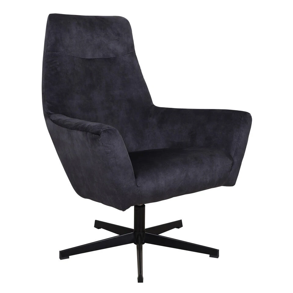 Fauteuil Draaibaar Casper Velvet Antraciet - Stof - Grijs 3 Fauteuil Draaibaar Casper Velvet Antraciet - Stof - Grijs