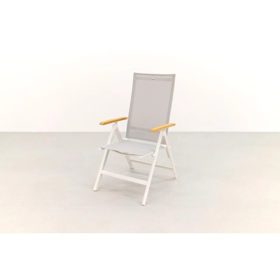 Hartman Napoli Verstelbare Tuinstoel - Teak Armleuning - Wit 6 Hartman Napoli Verstelbare Tuinstoel - Teak Armleuning - Wit - Afbeelding 4