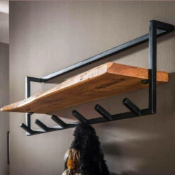 Woody Kapstok Metaal - Hout - Bruin 9 Woody Kapstok Metaal - Hout - Bruin -Huishoudelijke Artikelen Winkel 1000076586 0103