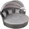 Tectake - Aluminium Wicker Ligbed - Grijs -Huishoudelijke Artikelen Winkel 1000077836