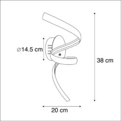 QAZQA Design Wandlamp Zwart 3-stap Touchdimmer Incl. LED - Twisted -Huishoudelijke Artikelen Winkel 1000078853 0102