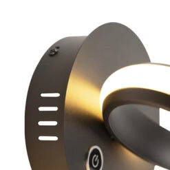 QAZQA Design Wandlamp Zwart 3-stap Touchdimmer Incl. LED - Twisted -Huishoudelijke Artikelen Winkel 1000078853 0103