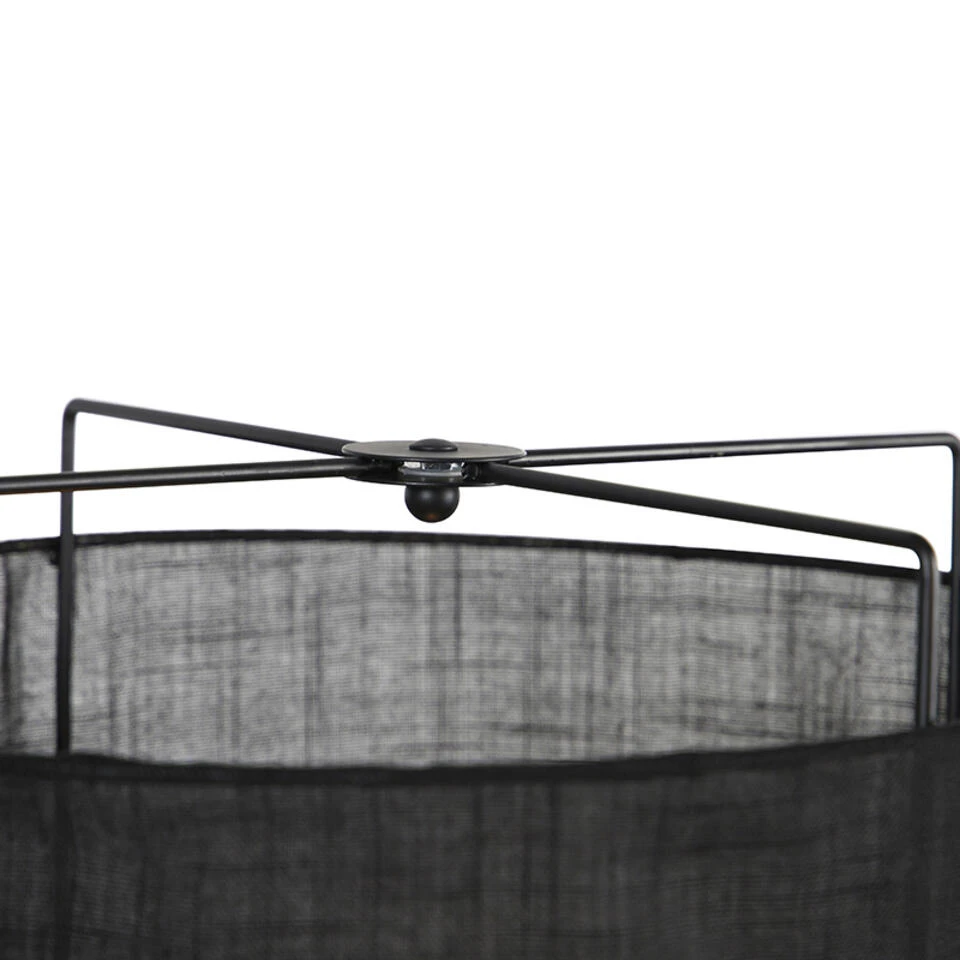QAZQA Design Vloerlamp Zwart Linnen Kap - Rich 4 QAZQA Design Vloerlamp Zwart Linnen Kap - Rich - Afbeelding 2