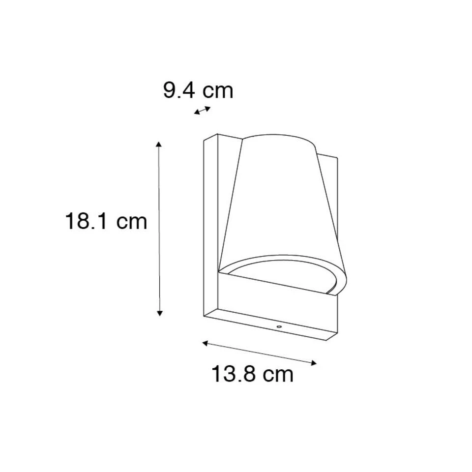 QAZQA Buitenwandlamp Zwart IP44 Met Bewegingsmelder - Femke 5 QAZQA Buitenwandlamp Zwart IP44 Met Bewegingsmelder - Femke - Afbeelding 3