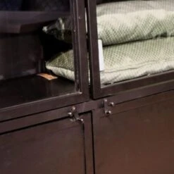 Cavetown Vitrinekast Industrieel Garcia Zwart - 45x140x185 Cm -Huishoudelijke Artikelen Winkel 1000094167 0102