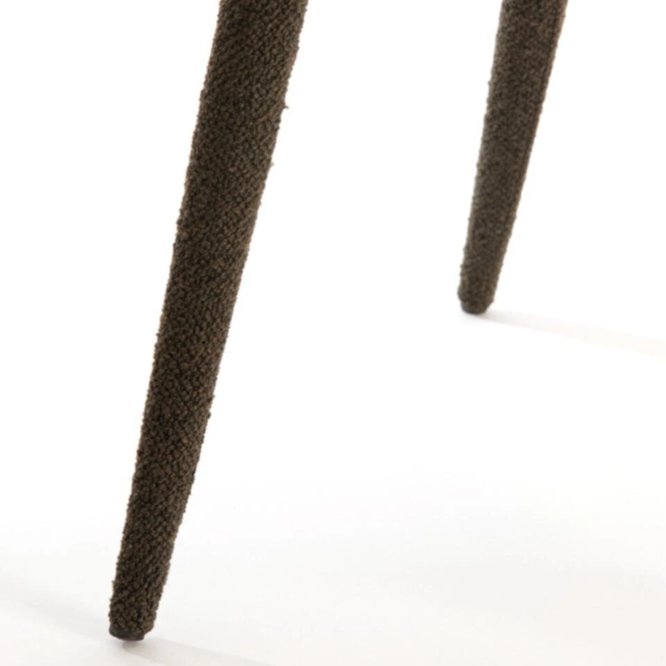 Djeslin Eetkamerstoel Donkerbruin - Stof - Bruin 4 Djeslin Eetkamerstoel Donkerbruin - Stof - Bruin - Afbeelding 2