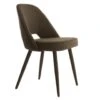 Djeslin Eetkamerstoel Donkerbruin - Stof - Bruin -Huishoudelijke Artikelen Winkel 1000096988