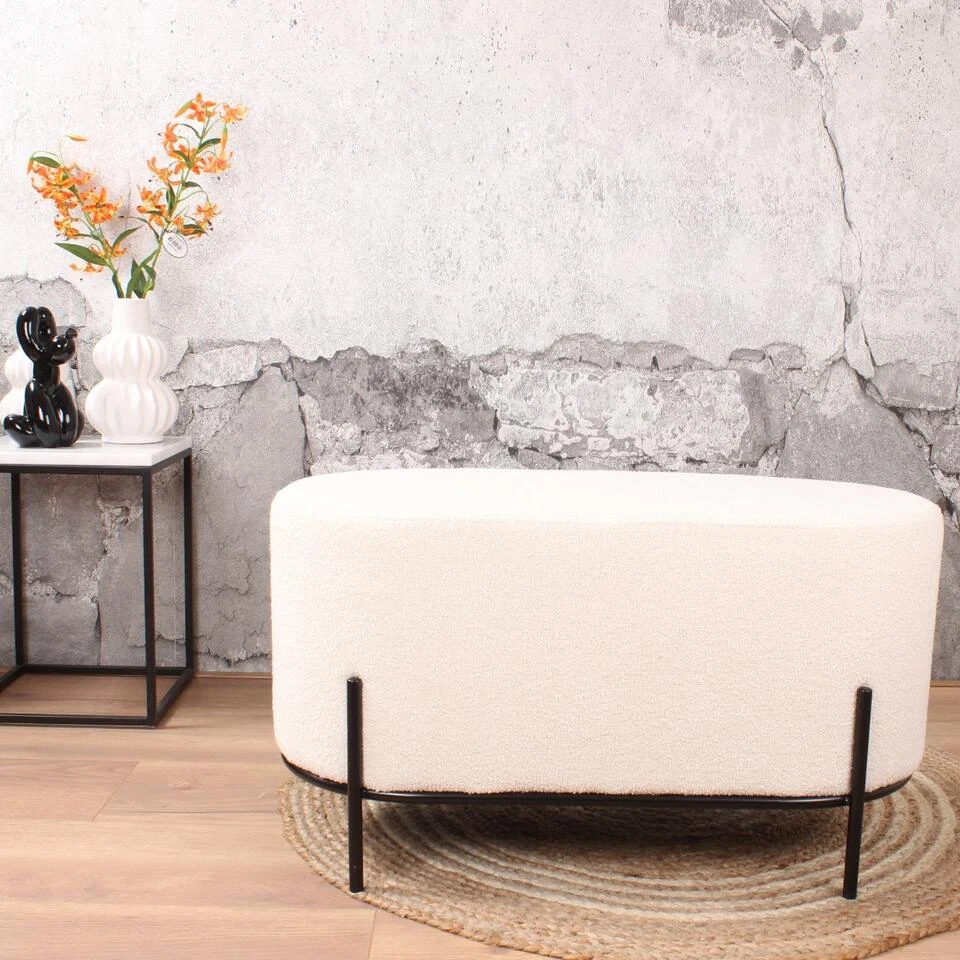 DS4U® Torben Hocker Duo - Stof - Wit 5 DS4U® Torben Hocker Duo - Stof - Wit - Afbeelding 3