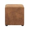 Hocker Nando - Cognac - 45x45x45 Cm -Huishoudelijke Artikelen Winkel 10209451