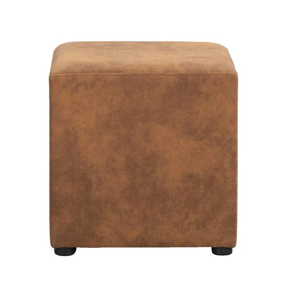 Hocker Nando - Cognac - 45x45x45 Cm 3 Hocker Nando - Cognac - 45x45x45 Cm