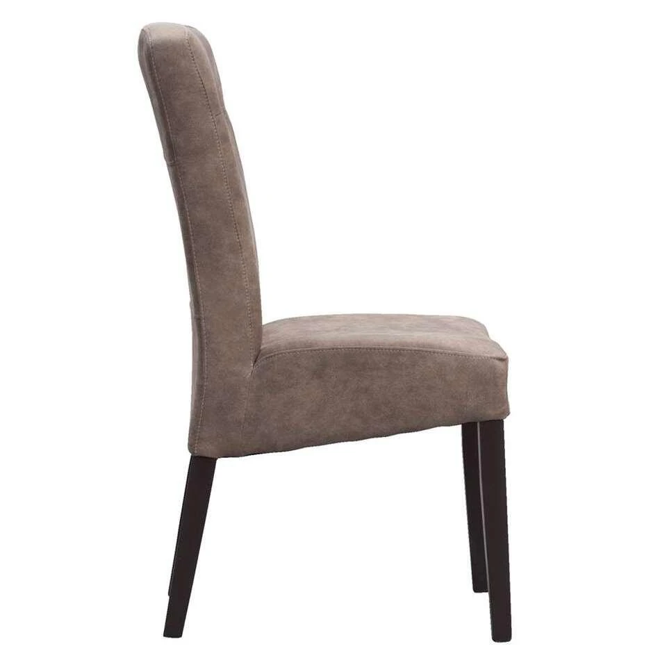 Eetkamerstoel Yvo - Lederlook - Taupe 4 Eetkamerstoel Yvo - Lederlook - Taupe - Afbeelding 2