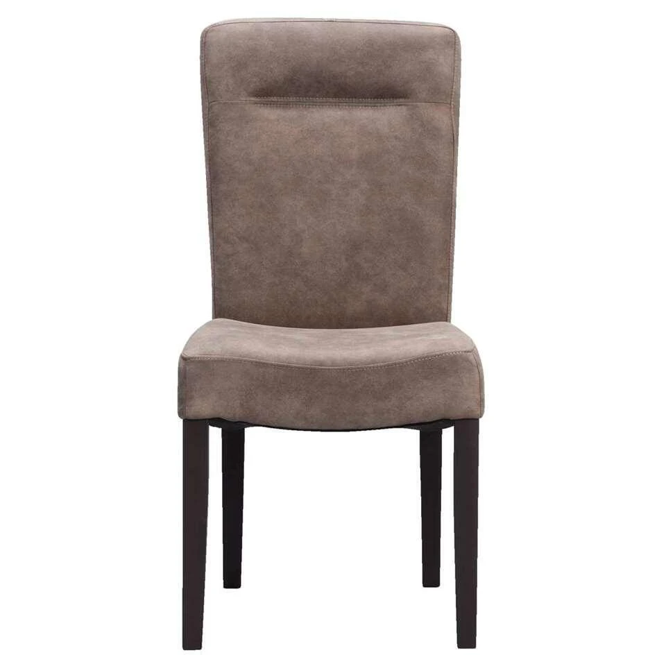 Eetkamerstoel Yvo - Lederlook - Taupe 3 Eetkamerstoel Yvo - Lederlook - Taupe