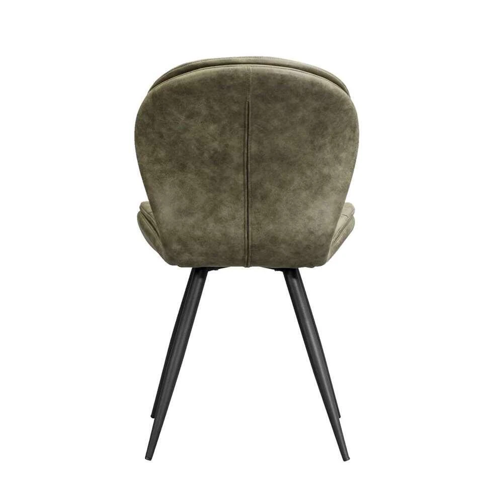 Eetkamerstoel Lenn - Stof - Olijfgroen 4 Eetkamerstoel Lenn - Stof - Olijfgroen - Afbeelding 2