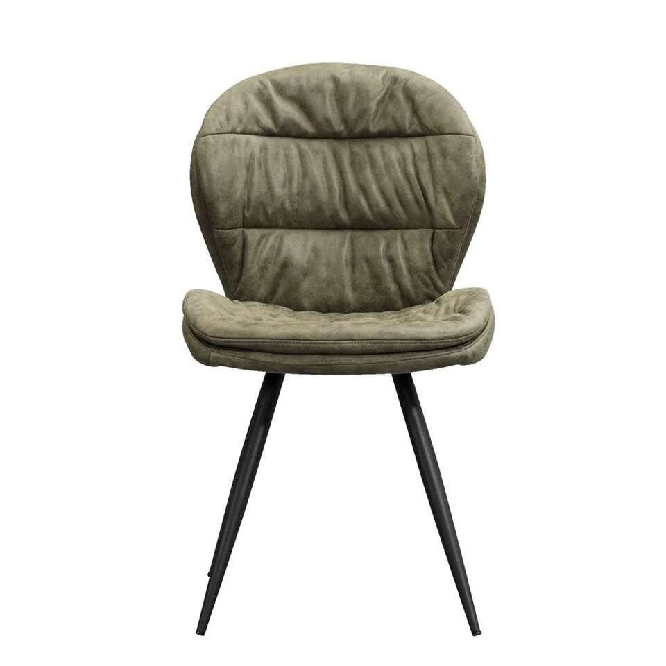 Eetkamerstoel Lenn - Stof - Olijfgroen 3 Eetkamerstoel Lenn - Stof - Olijfgroen