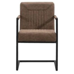 Eetkamerstoel Mats Met Armleuning - Cognac