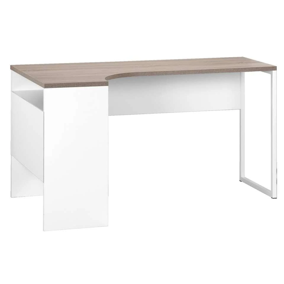Hoekbureau Hannover - Wit/truffel - 76,8x145x81 Cm 5 Hoekbureau Hannover - Wit/truffel - 76,8x145x81 Cm - Afbeelding 3