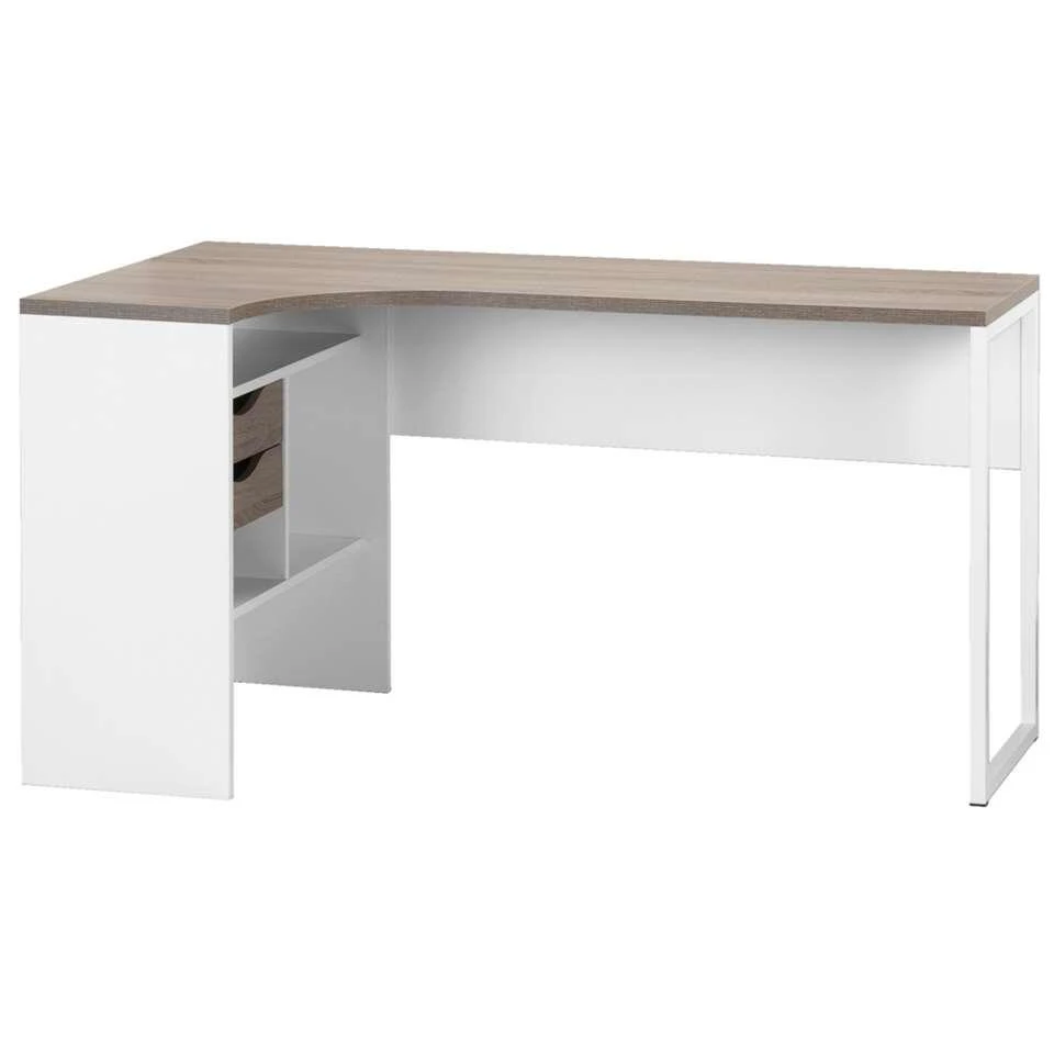 Hoekbureau Hannover - Wit/truffel - 76,8x145x81 Cm 6 Hoekbureau Hannover - Wit/truffel - 76,8x145x81 Cm - Afbeelding 4