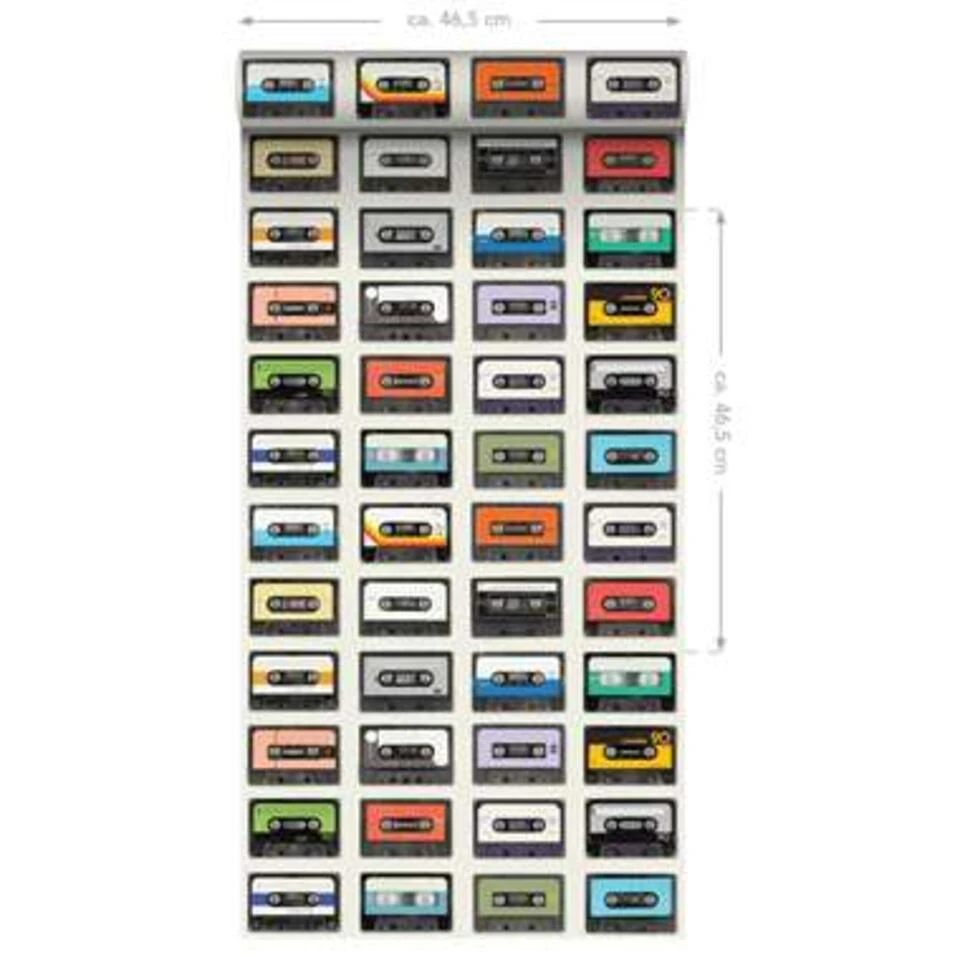 ESTAhome Behang XXL - Vintage Cassettes 6 ESTAhome Behang XXL - Vintage Cassettes - Afbeelding 4