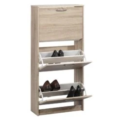 Schoenenkast Mainz - Eikenkleur - 123,5x58x25 Cm -Huishoudelijke Artikelen Winkel 11901476 0330