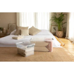 Curver Handy+ Opbergbox - 50L - 3 Stuks - Transparant Met Deksel -Huishoudelijke Artikelen Winkel 1645168536 0102