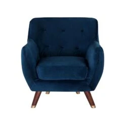 Beliani Fauteuil BODO - Blauw Fluweel -Huishoudelijke Artikelen Winkel 3104db92ac52462a93c2dfffe835315a