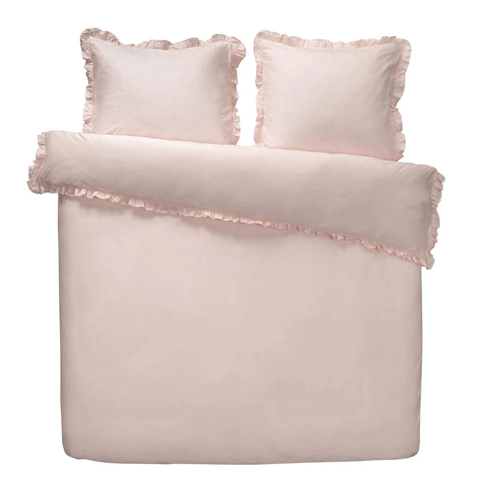 Royal Dekbedovertrek Cato Effen - Roze - 200x200/220 Cm 3 Royal Dekbedovertrek Cato Effen - Roze - 200x200/220 Cm
