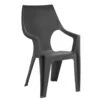 Keter - Stapelstoel Dante Hoge Rug - Donkergrijs - 89x57x57 Cm -Huishoudelijke Artikelen Winkel 50100437