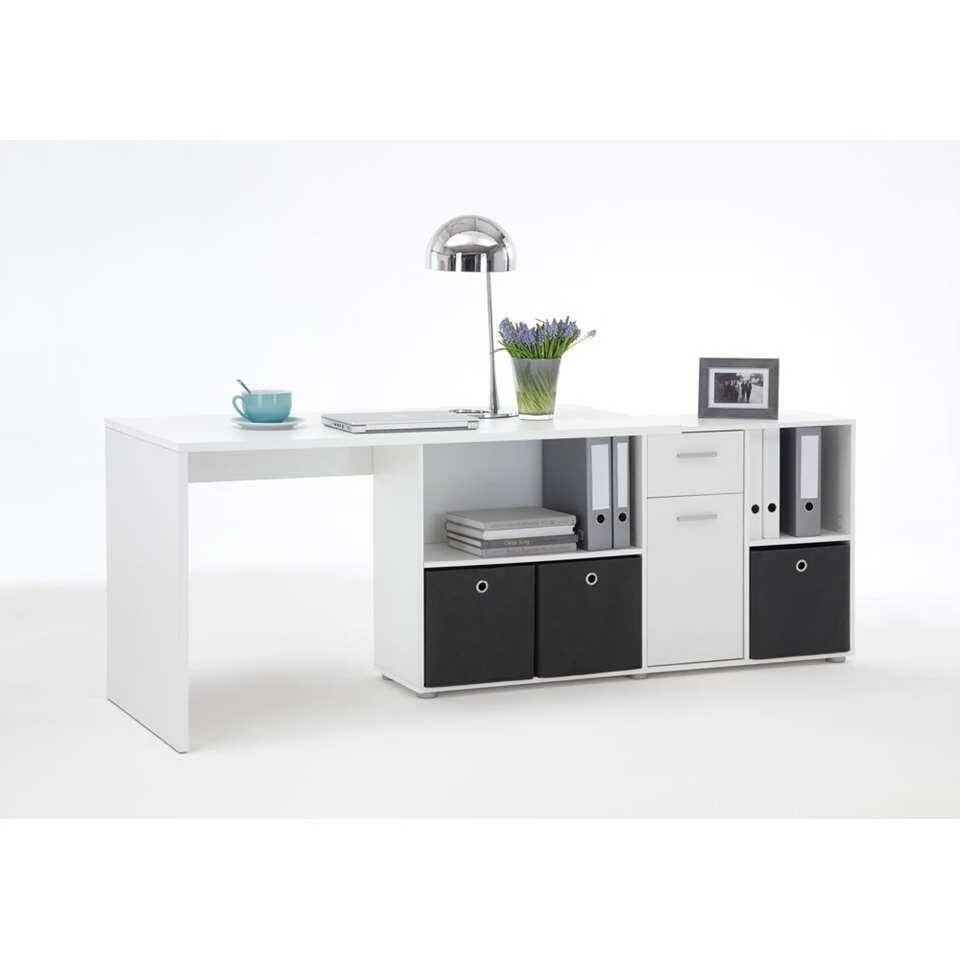 Hoekbureau Lex - Wit - 66,5x136x74 Cm 4 Hoekbureau Lex - Wit - 66,5x136x74 Cm - Afbeelding 2