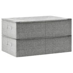 VidaXL Opbergboxen 2 St 70x40x18 Cm Stof Grijs -Huishoudelijke Artikelen Winkel 8f5336cd4afb4a7f99551d03d03991b2