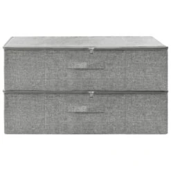 VidaXL Opbergboxen 2 St 70x40x18 Cm Stof Grijs -Huishoudelijke Artikelen Winkel c9e5a798d1cf40f2864289603fd006bd