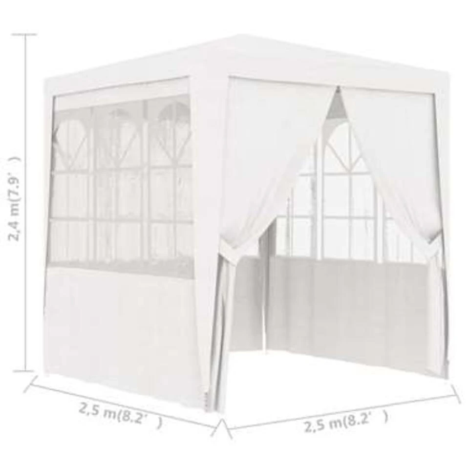 VidaXL Partytent Met Zijwanden Professioneel 90 G/m² 2,5x2,5 M Wit 4 VidaXL Partytent Met Zijwanden Professioneel 90 G/m² 2,5x2,5 M Wit - Afbeelding 2